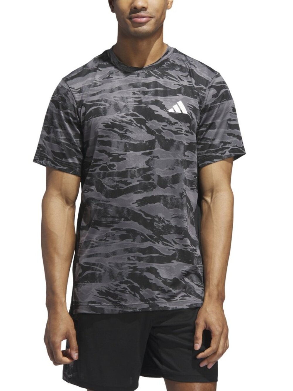 Adidas Men's Logo Camo T-Shirt - Black